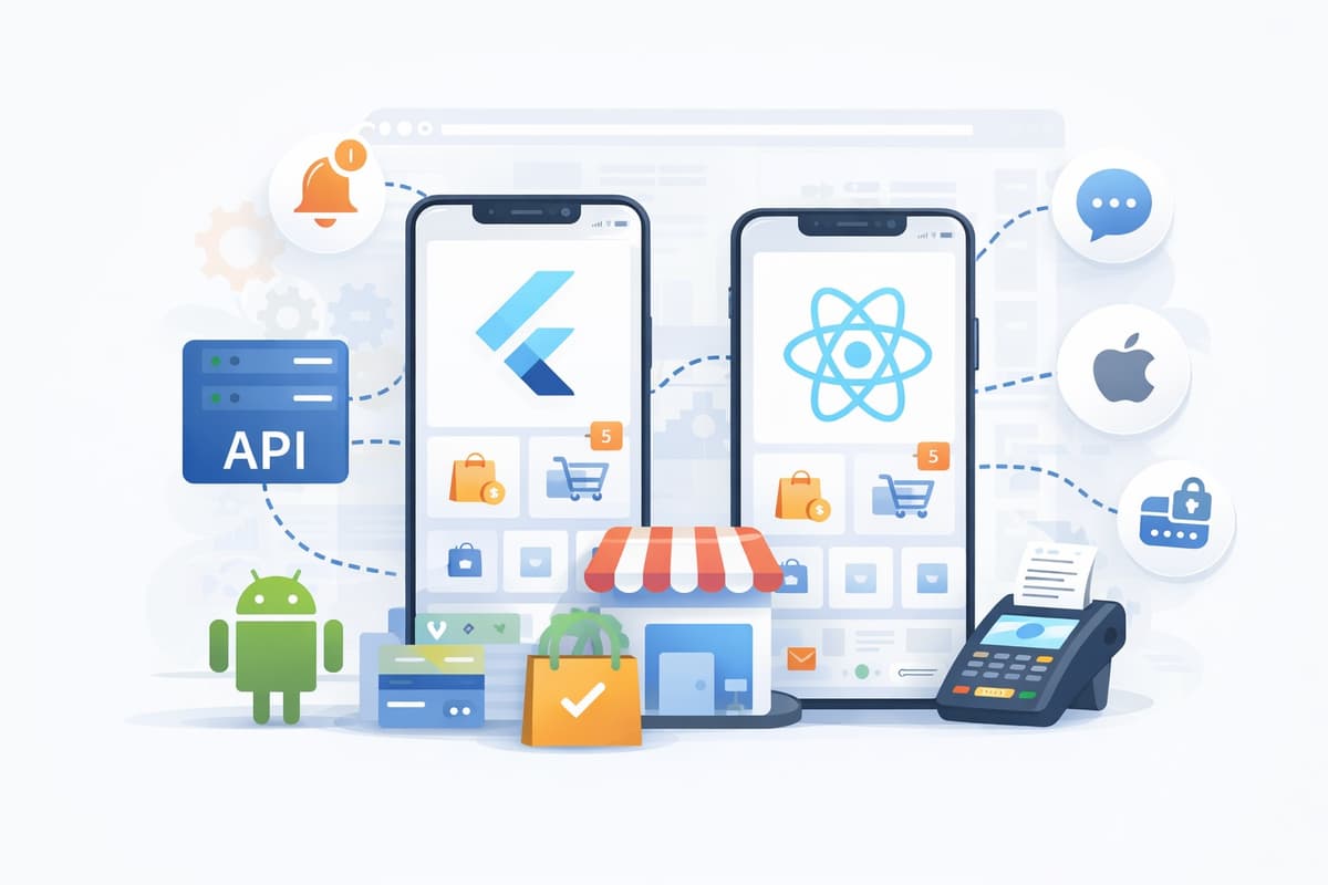 Mobile App Commerce Development illustration