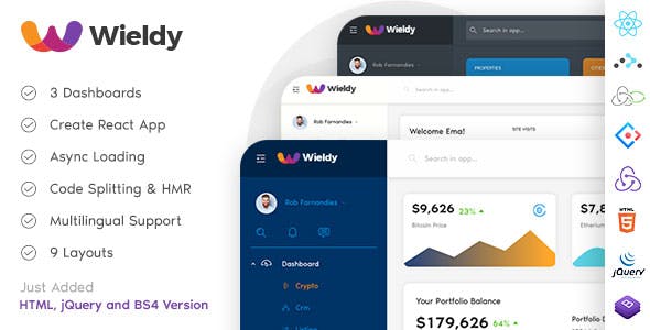 Wieldy - React Admin Template Ant Design and Redux