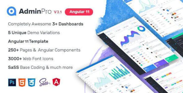 AdminPro Angular 11 Dashboard Template