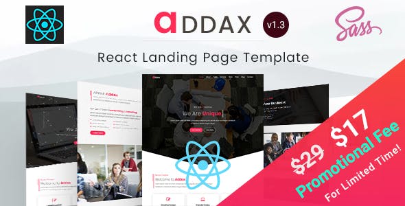 Addax | React Multi-Purpose Landing Templates