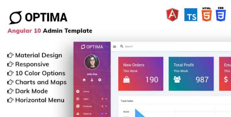 Angular 10 Material Design Admin Template