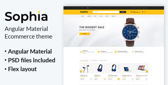 Sophia - Angular 11+ Material eCommerce Template