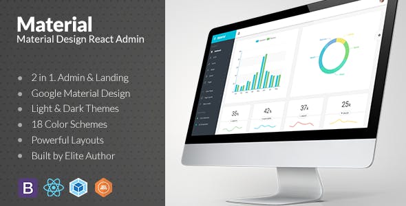 Material Design ReactJS Admin Web App with Bootstrap 4