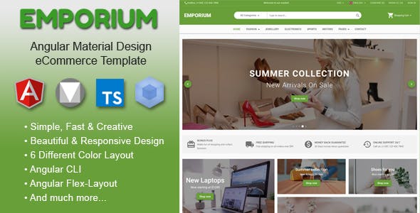 Emporium - Angular 11 Material Design eCommerce Template